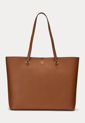Lauren Ralph Lauren CROSSHATCH LEATHER LARGE KARLY TOTE - Τσάντα Tote - brown