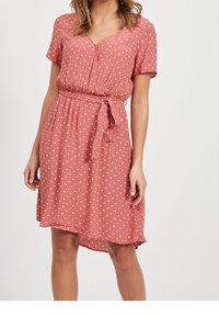 VILA Denní šaty - dark red