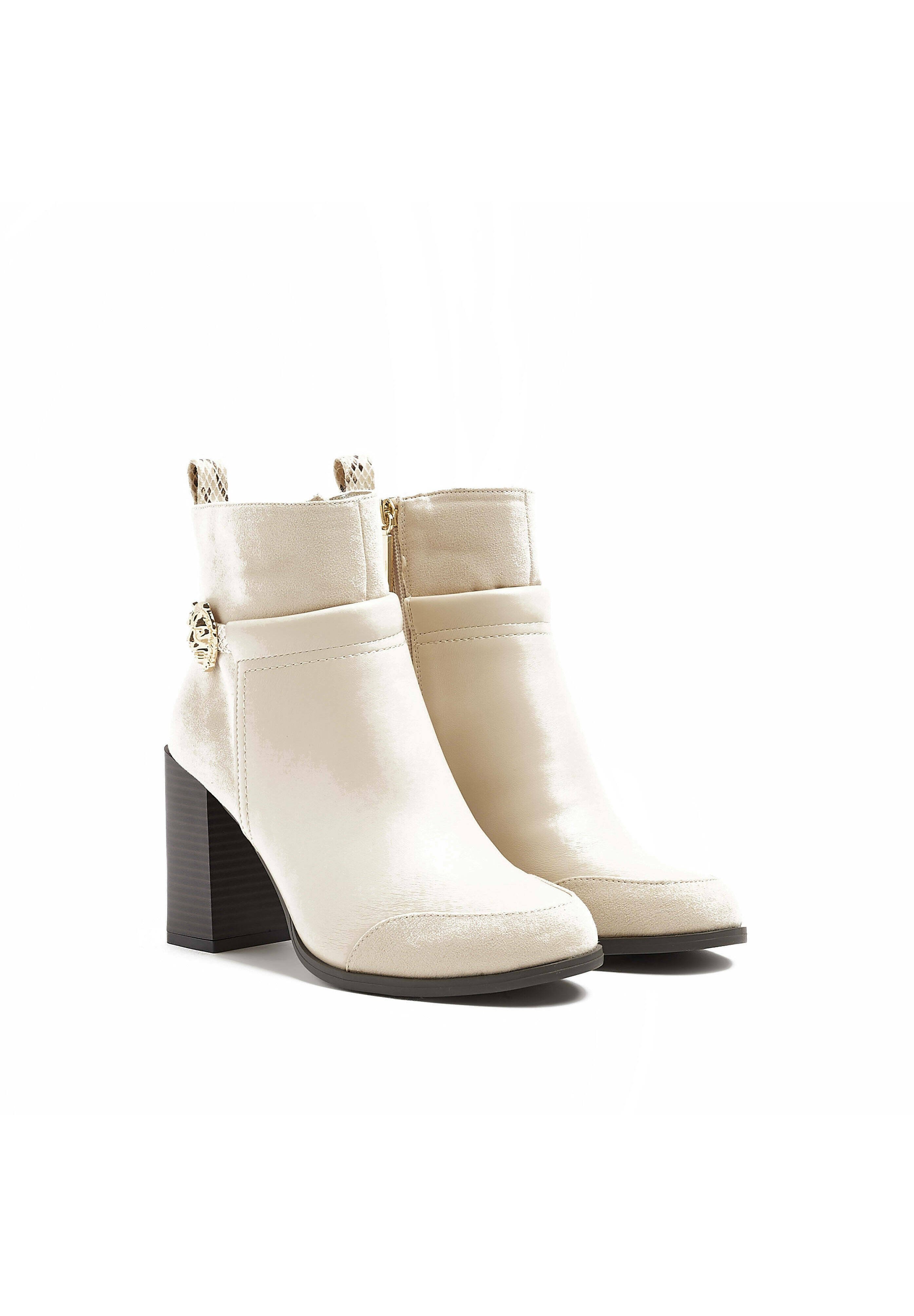 River Island Enkellaarsjes met hoge hak - cream/beige - Zalando.be