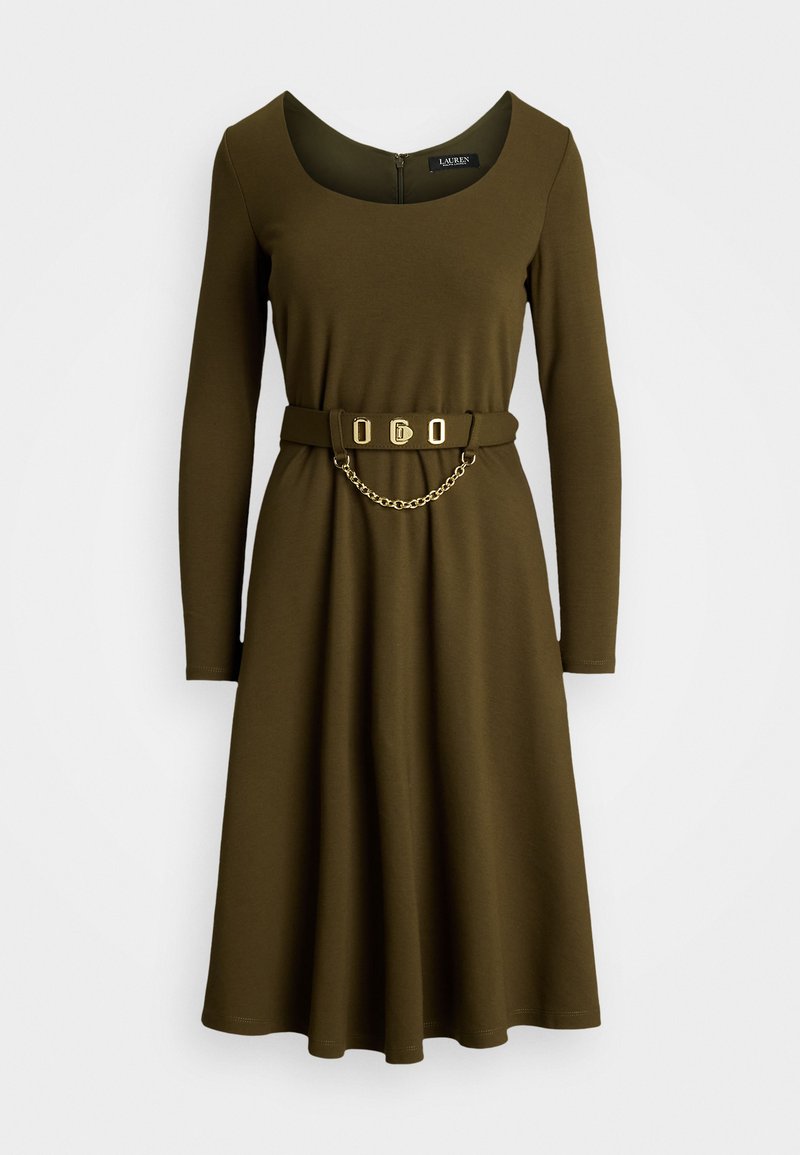 Lauren Ralph Lauren BELTED PONTE FIT-AND-FLARE DRESS - Jersey dress - botanic green/green - Zalando Lauren Ralph Lauren BELTED PONTE FIT-AND-FLARE DRESS - Jersey dress - botanic green/green - Zalando