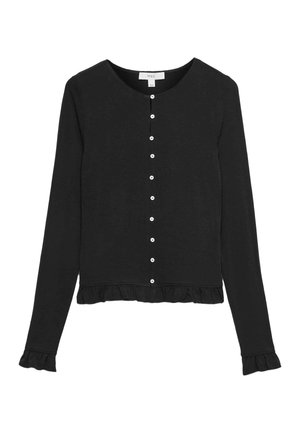 Marks & Spencer, RUFFLE BUTTON THROUGH CARDIGAN. - Cardigan - black