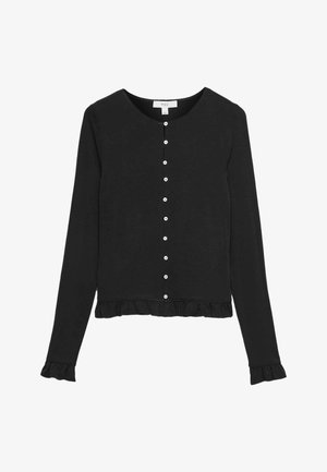 Marks & Spencer, RUFFLE BUTTON THROUGH CARDIGAN. - Cardigan - black