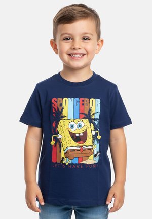 SpongeBob, SPONGEBOB SCHWAMMKOPF T-SHIRT LET'S HAVE FUN SHIRT OBERTEIL KURZÄRMLIG - Print T-shirt - dunkelblau
