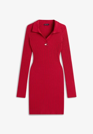 Tommy Jeans BADGE SLIM MINI - Robe fourreau - ruby rhubarb