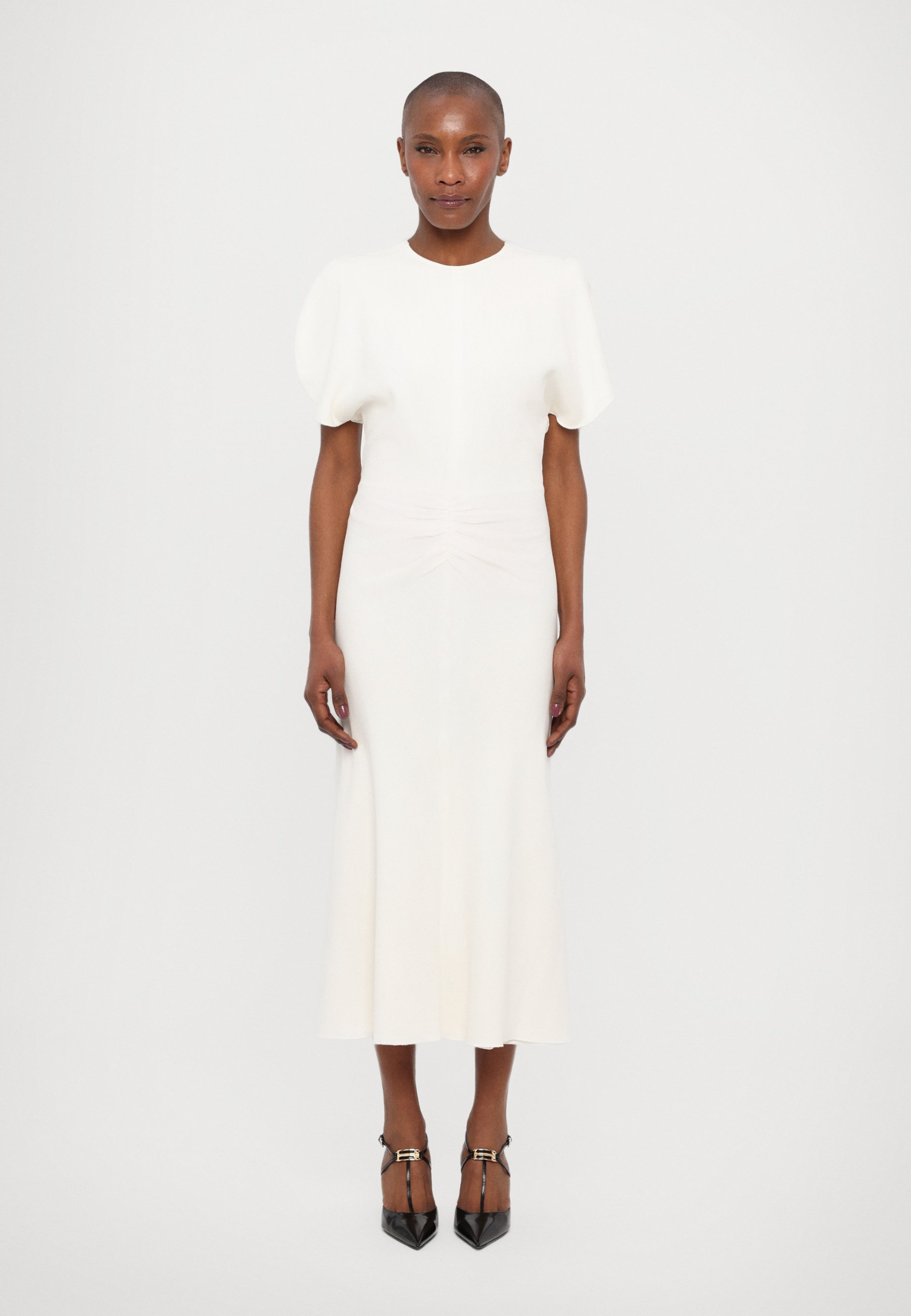 Victoria Beckham GATHERED WAIST MIDI DRESS - Maxi dress - ivory/off-white -  Zalando