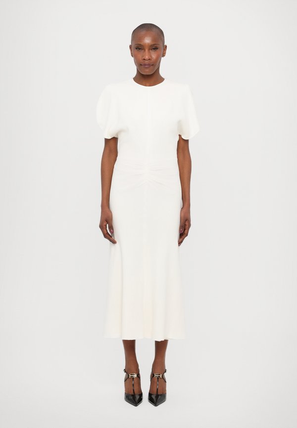 GATHERED WAIST MIDI DRESS - Maxi dress - ivory