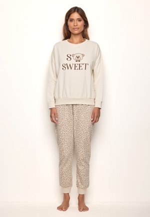 SET - Pyžamová sada - white ivory with print