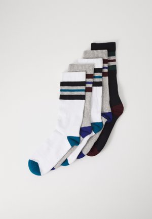 5 PACK - Zeķes - white/grey melange/dark blue