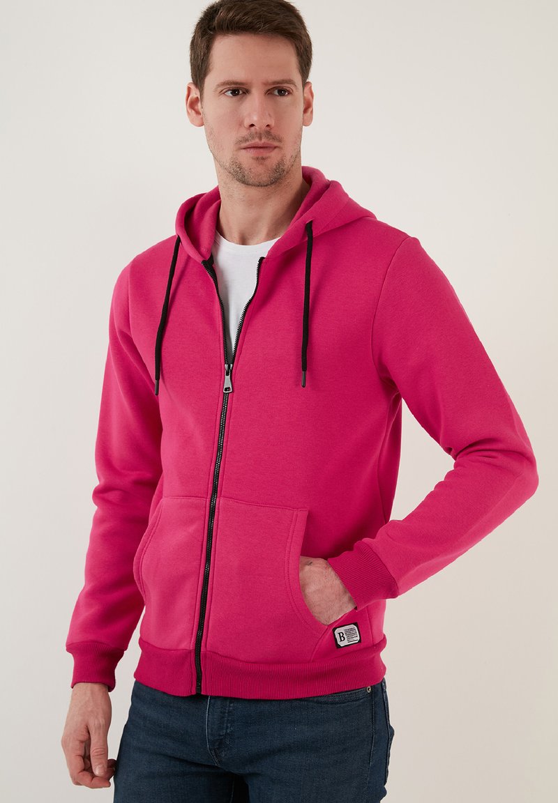Buratti Majica s kapuljačom i patentnim zatvaračem - fuchsia