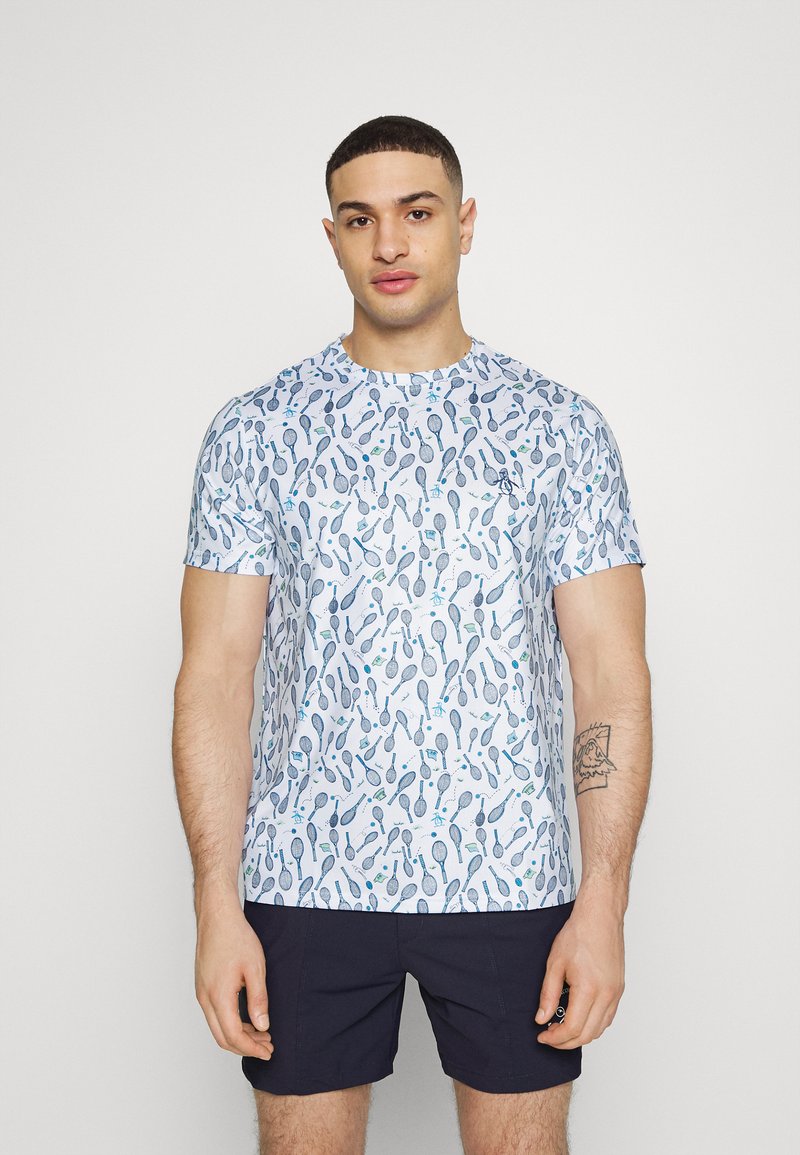 Original Penguin RACQUET PRINTED TENNIS CREW Sport Tshirt bright