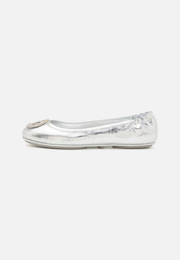 MINNIE TRAVEL BALLET WITH PAVE LOGO - Ballet pumps - silver