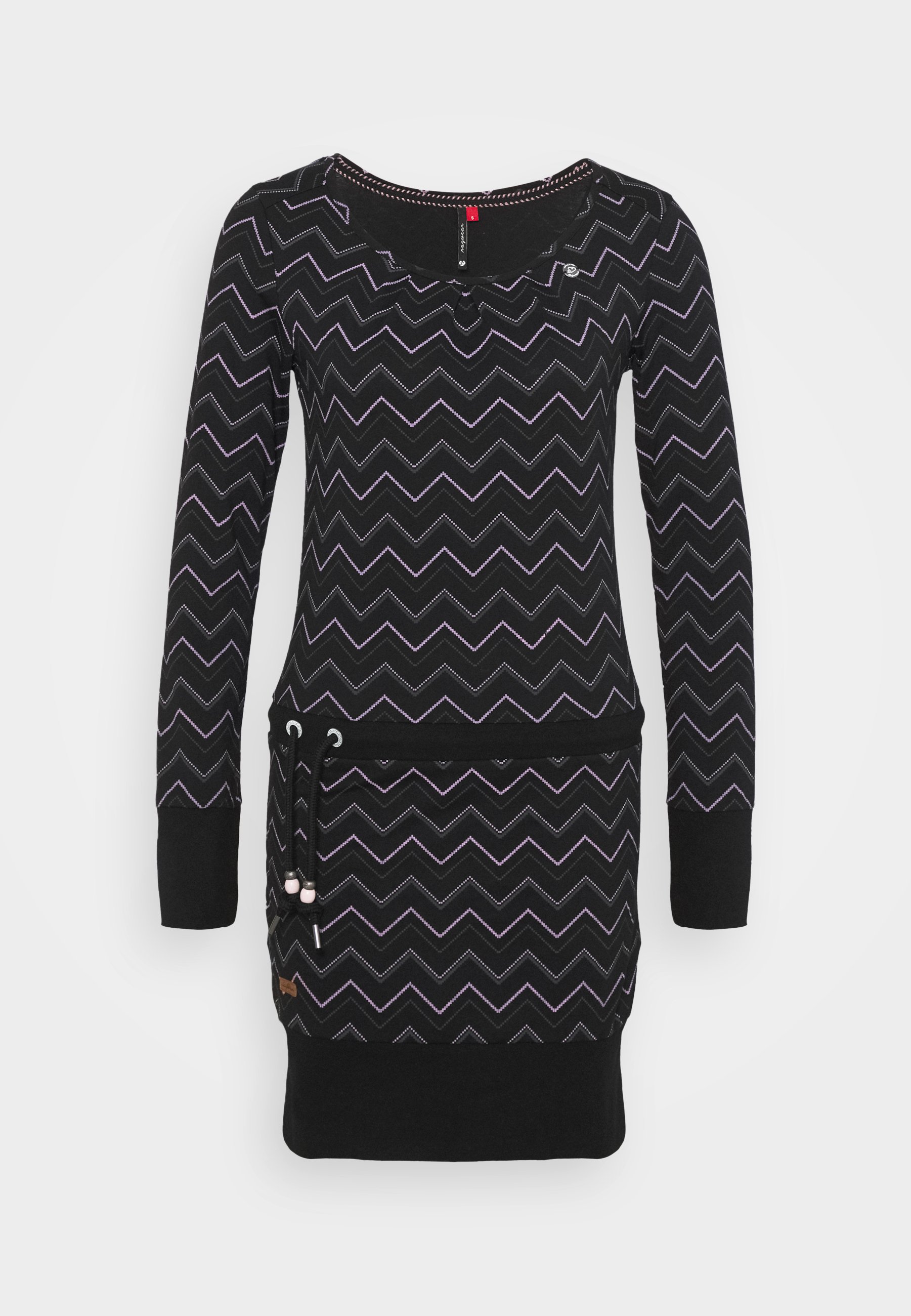 Ragwear ALEXA ZIG ZAG - Freizeitkleid - black/schwarz - Zalando.de