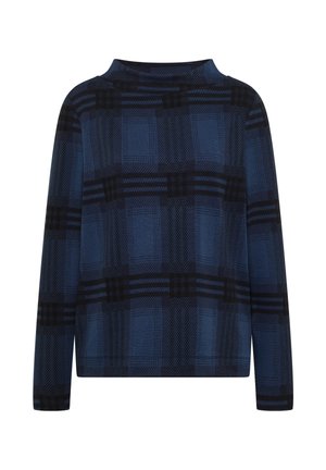 Cecil, LANGARM SHIRT MIT FUNNEL NECK UND MUSTER - T-shirt à manches longues - urban dark blue melange