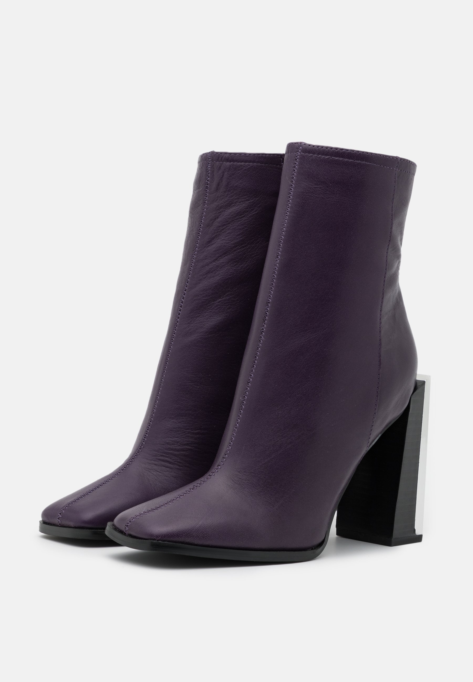 purple square toe boots