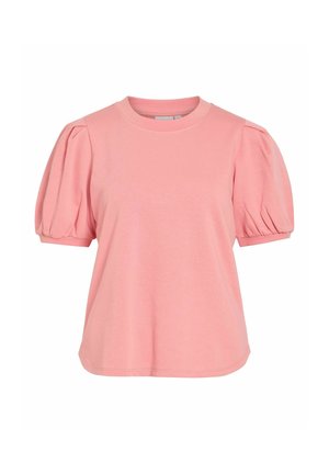 VILA, SHORT SLEEVED SWEATSHIRT VIHARISA ROUND NECK - T-shirts basic - mauveglow