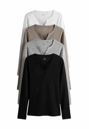 THE SET 4 PACK LONG SLEEVE - Pitkähihainen paita - black white light grey taupe brown