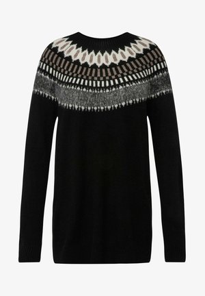 Ulla Popken NORWEGER RUNDHALS LANGARM
- Maglione - schwarz