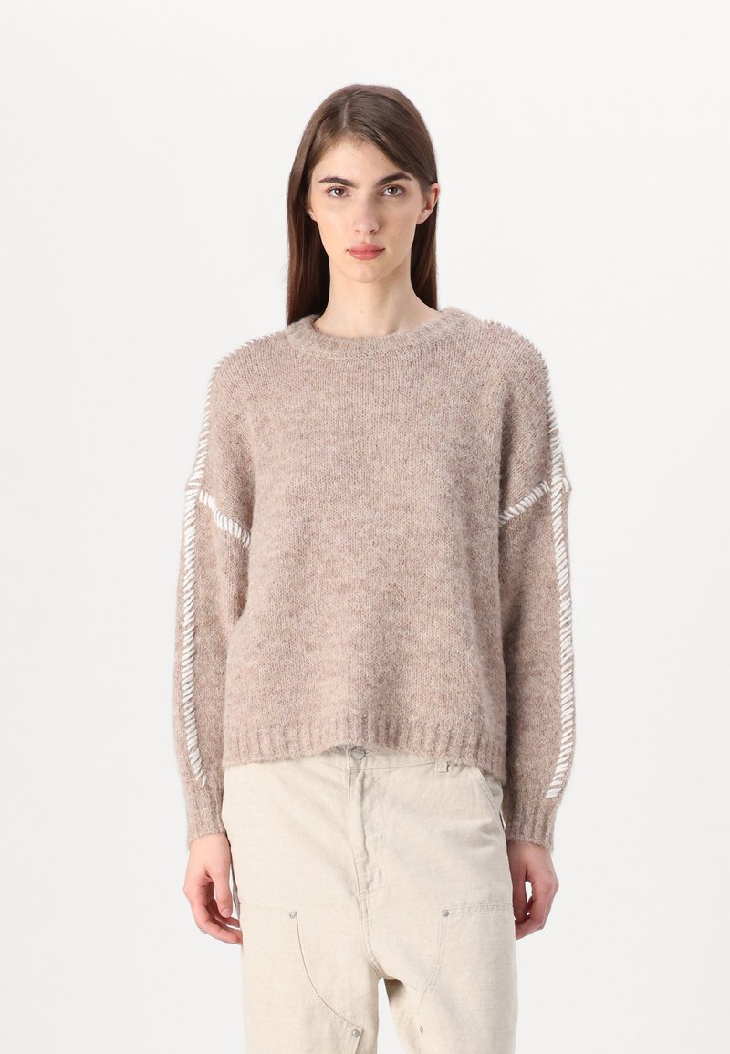 JDY JDYZOEY LIFE  ON STITCH - Strikkegenser - chateau gray