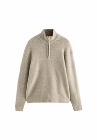 Next REGULAR FIT PREMIUM SOFT TOUCH QUARTER ZIP - Pulover - ecru white rib