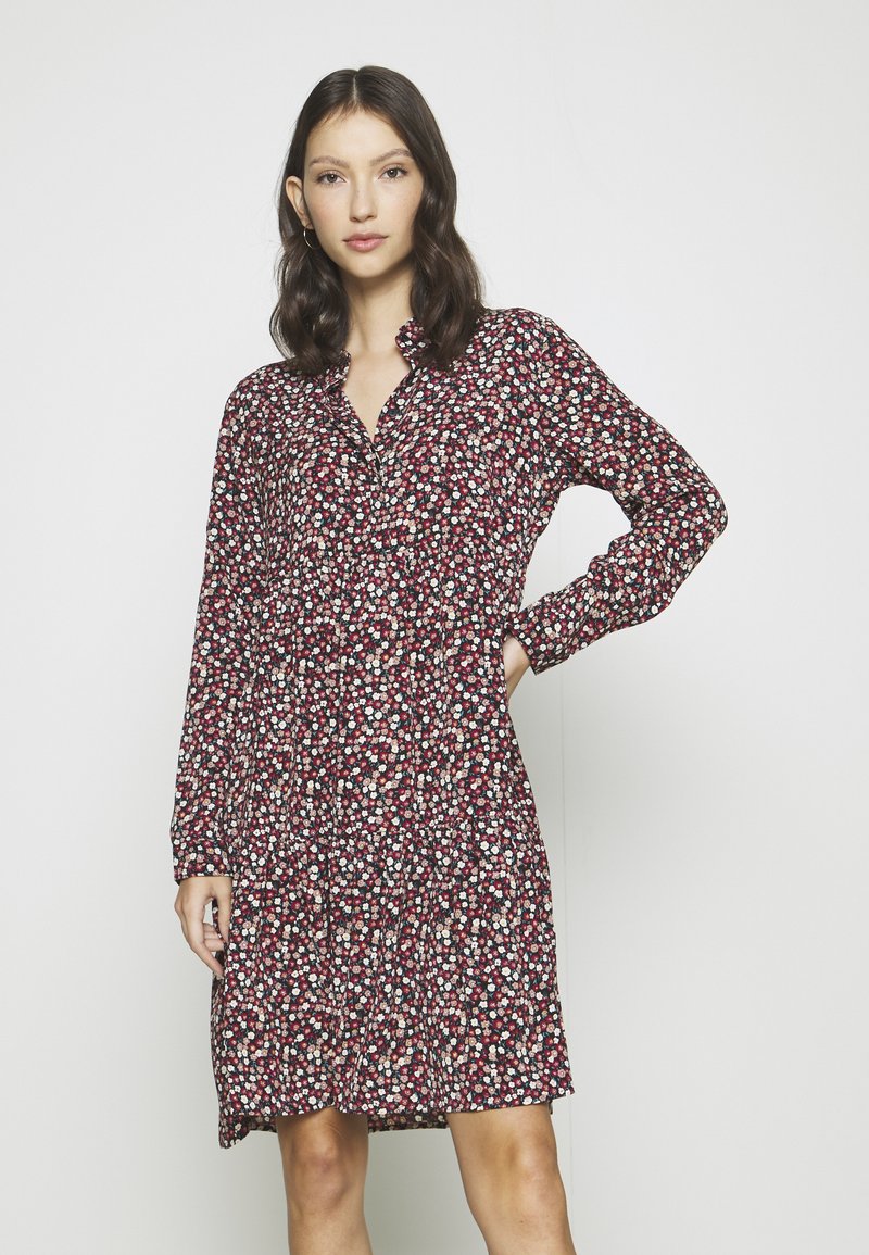 JDY PIPER - Vestido camiseiro - dark navy/rosa ditsy
