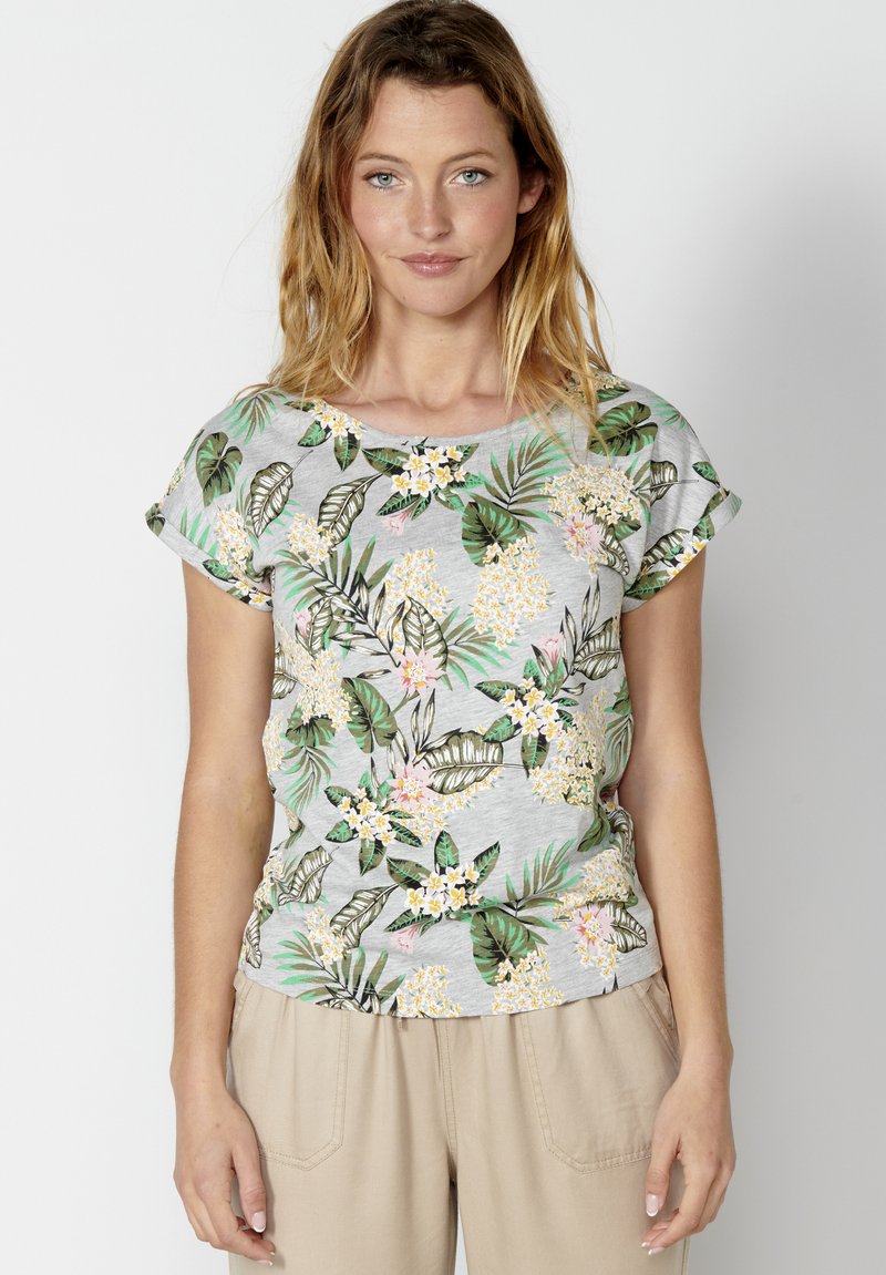 Koroshi SHORT SLEEVE - T-shirt print - gris claro vigoré light grey vigoré