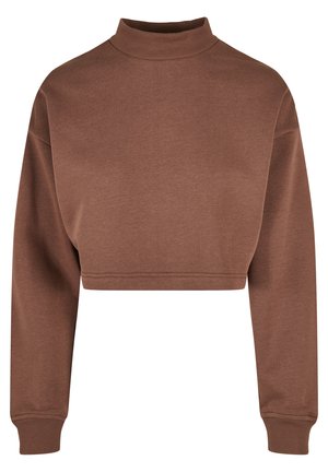 OVERSIZED HIGH NECK CREW - Bluză de molton - bark