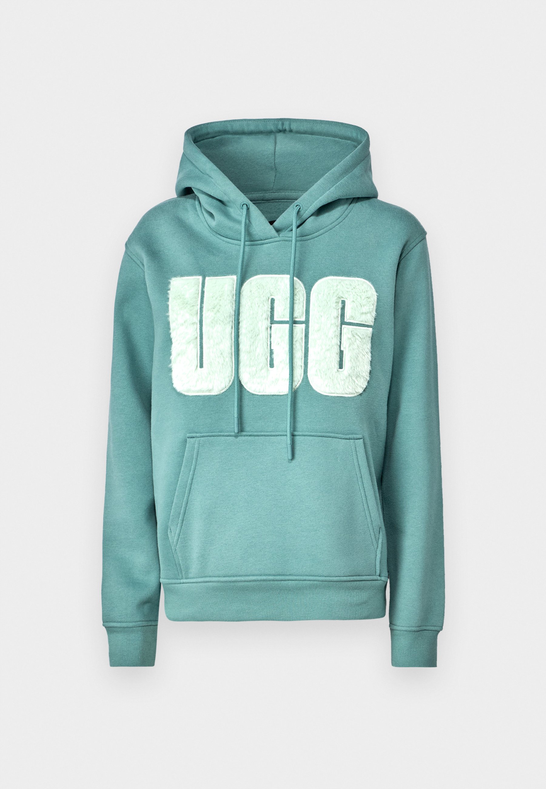 UGG REY FUZZY LOGO HOODIE - Hoodie - deep ice/turquoise - Zalando