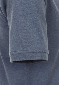 Korte mouwen, ronde hals T-shirt in donkerblauwe katoenmix met een zachte textuur en een rechte zoom, met minimale stikdetails.