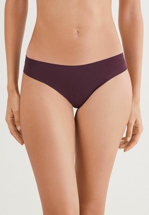 Bordeaux katoenen bikini slipjes met een gladde tailleband, minimalistisch ontwerp en een aansluitende pasvorm, geschikt voor dagelijks gebruik.