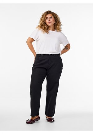 Zizzi, MIT VERKÜRZTER LÄNGE - Džínsy s rovným strihom - black washed