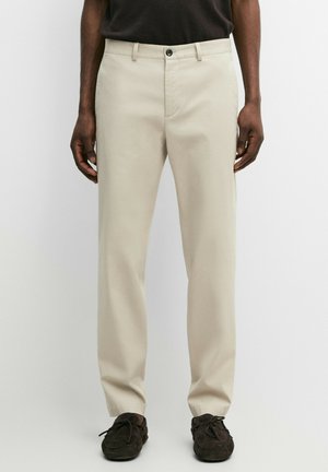 Massimo Dutti, SLIM FIT TEXTURED TROUSERS - Pantaloni - beige