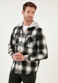 Buratti PLAID PATTERNED DOUBLE POCKET HOODED WINTER - Lahka jakna - khaki anthracite