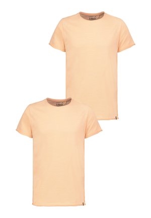 2 PACK MIT RUNDHALS UND ROLLKANTE - T-Shirt basic - orange