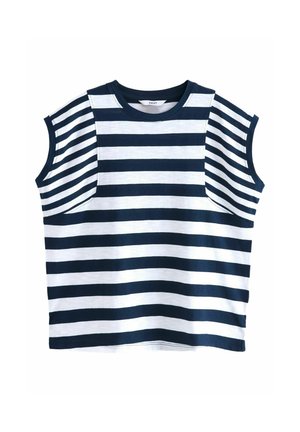 Next CREW NECK - T-shirt imprimé - white blue