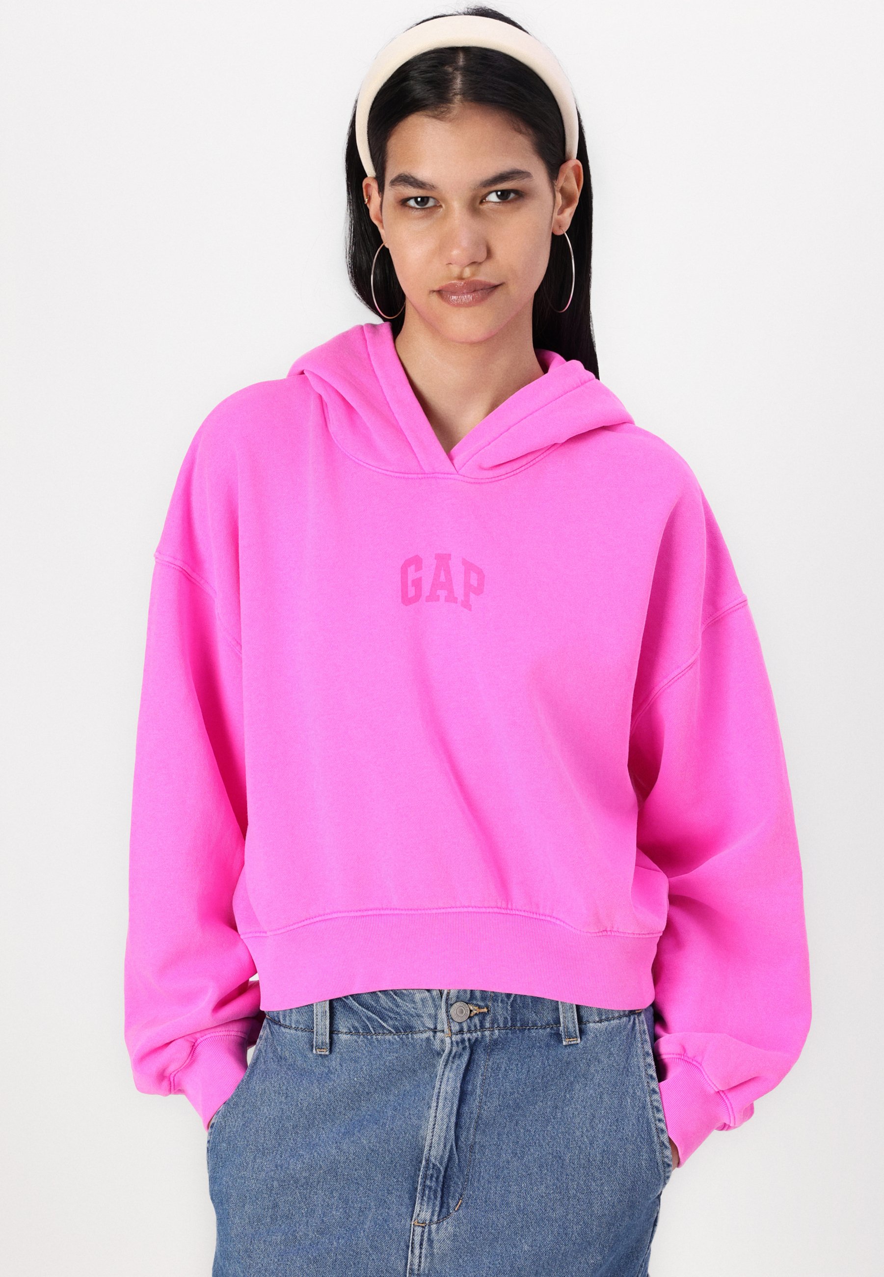 GAP LOGO CROPPED - Sweatshirt - standout pink/pink - Zalando.ie
