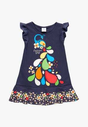 GESTRICKT QUOT BLUMEN QUOT FÜR - Vestido informal - navy