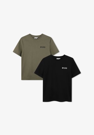 BOSS Kidswear, TEE-SHIRT MANCHES COURTES 2 PACK - Camiseta básica - kaki noir