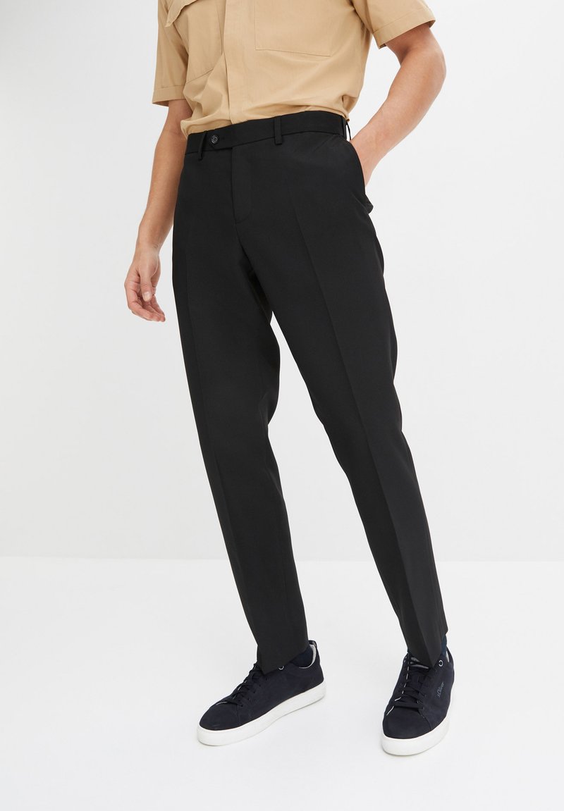 bonprix REGULAR FIT BAUKASTEN BUSINESS STRAIGHT - Chino - black
