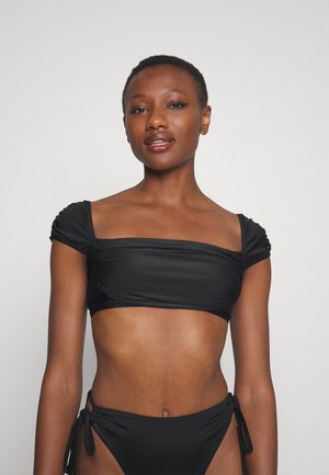 We Are We Wear ECO PENNY SQUARE NECK LONGLINE - Bikinitopp - black