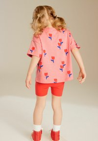 Next - SHORT SLEEVE AND CYCLE SET - REGULAR FIT - Legging - pink tulip flower print Miniatuurafbeelding 1