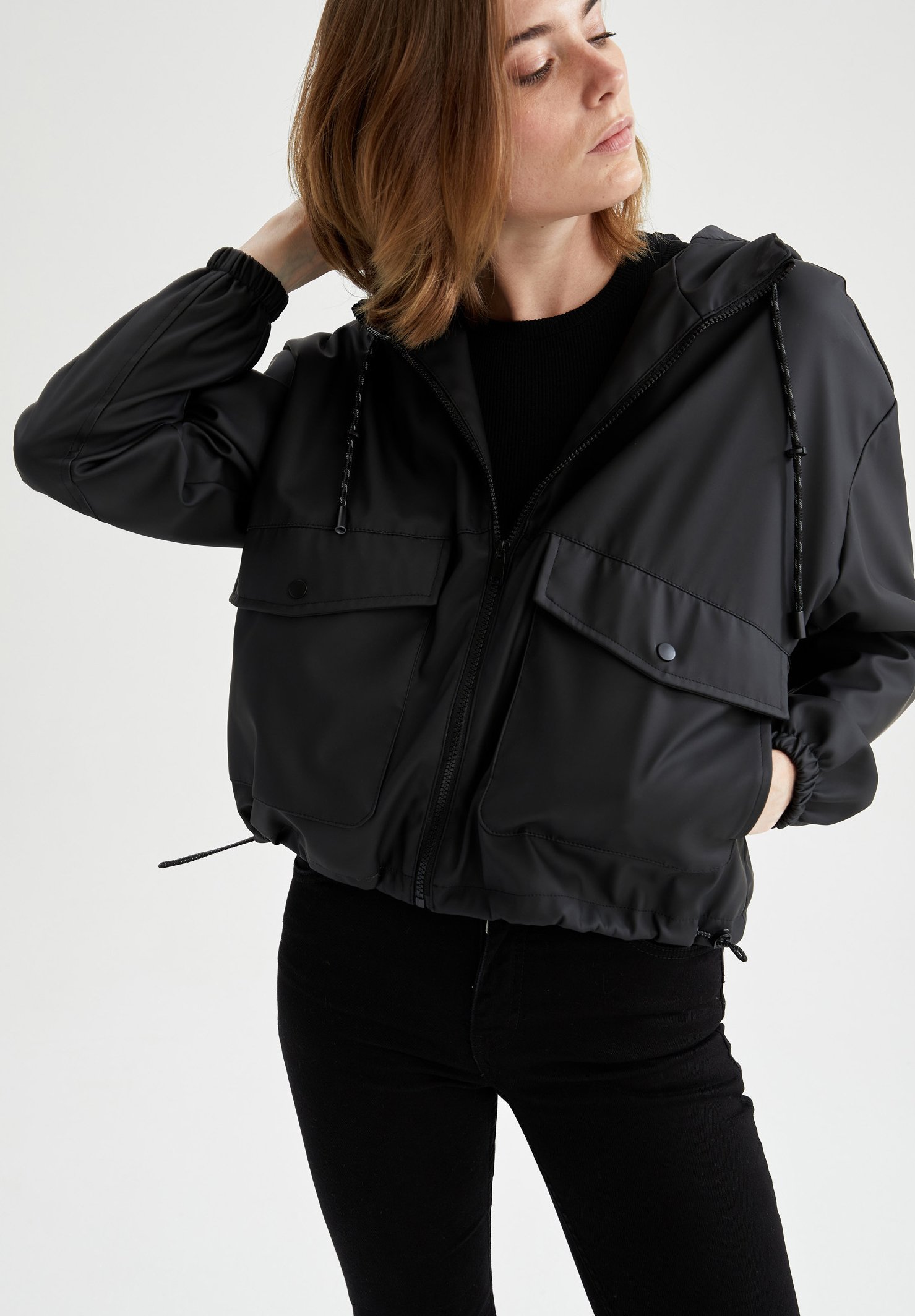 cropped waterproof jacket