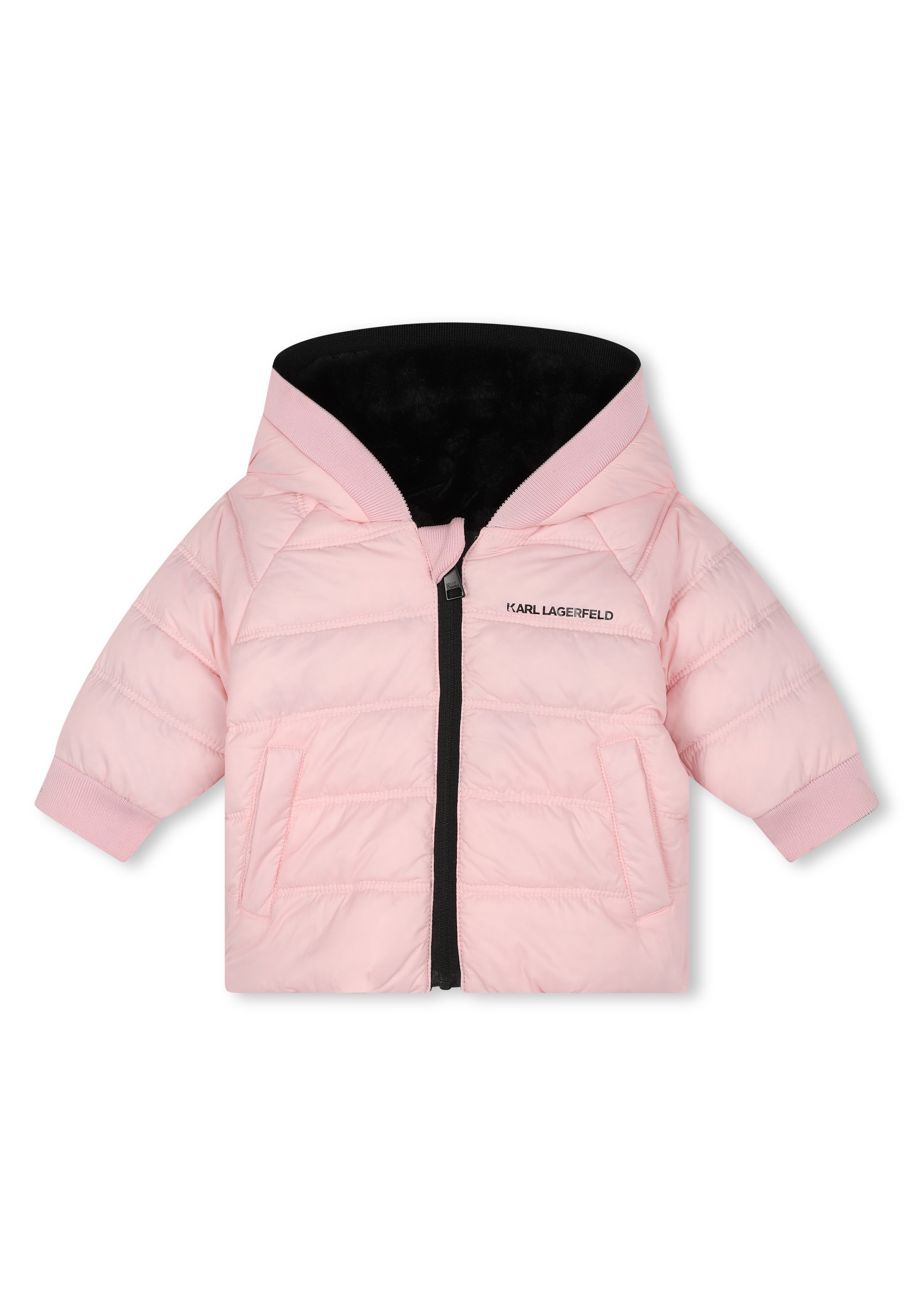 KARL LAGERFELD KIDS PUFFER Winter jacket pink/black/pink