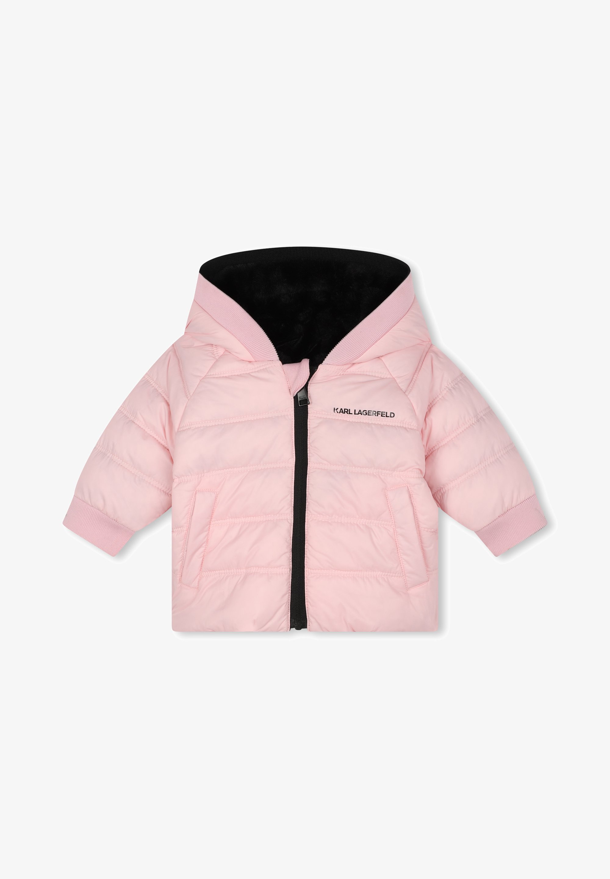 KARL LAGERFELD KIDS PUFFER Winter jacket pink/black/pink
