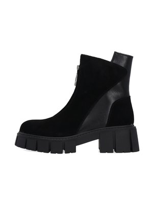 Enkellaarsjes met plateauzool - black