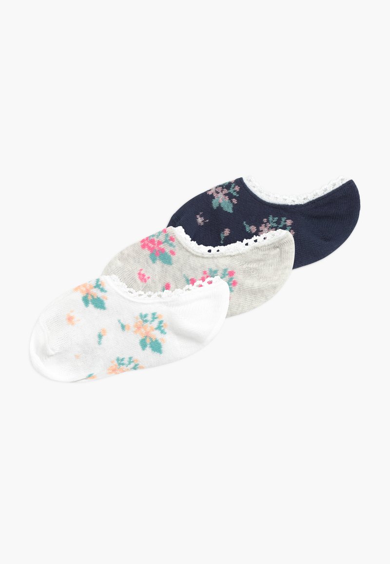 Ewers FÜSSLINGE MIT BLÜMCHEN 3 PACK - Socken - tinte/grau/weiß