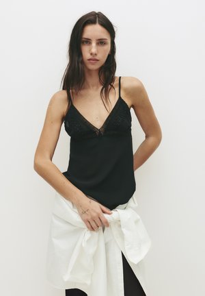 BEAD-EMBELLISHED CAMISOLE - Top - black