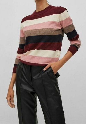 Pullover - mottled dark red