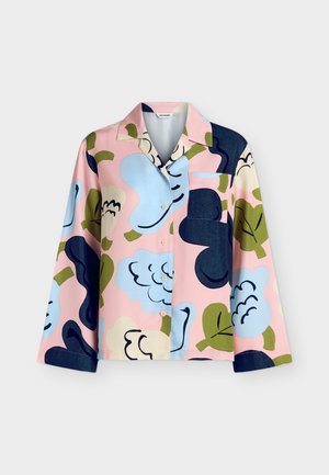 Marimekko, VIIVOITUS KUKASTA KUKKAAN - Blúzka so zapínaním na gombíky - light pink/dark blue/light blue
