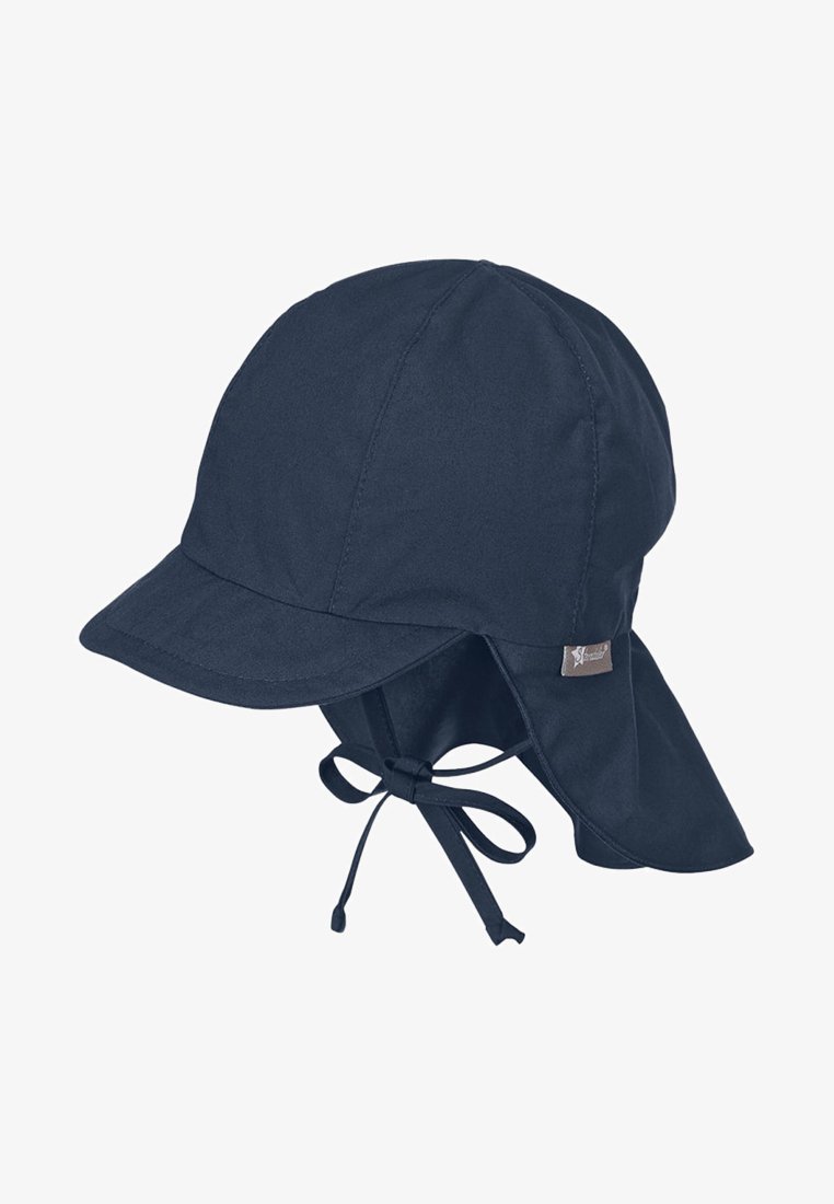Sterntaler Cappello Reversibile Bambini Con Protezione Collo In Mussola Bio - Bluegrey, Paraorecchie E Laccetti