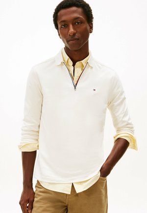 REGULAR FIT FLAG EMBROIDERY ZIP  - Poloshirt - ivory petal